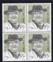 Postfrisch 4er Block Porträts 1990