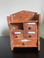 Antiker Gewürzschrank Holz Vintage