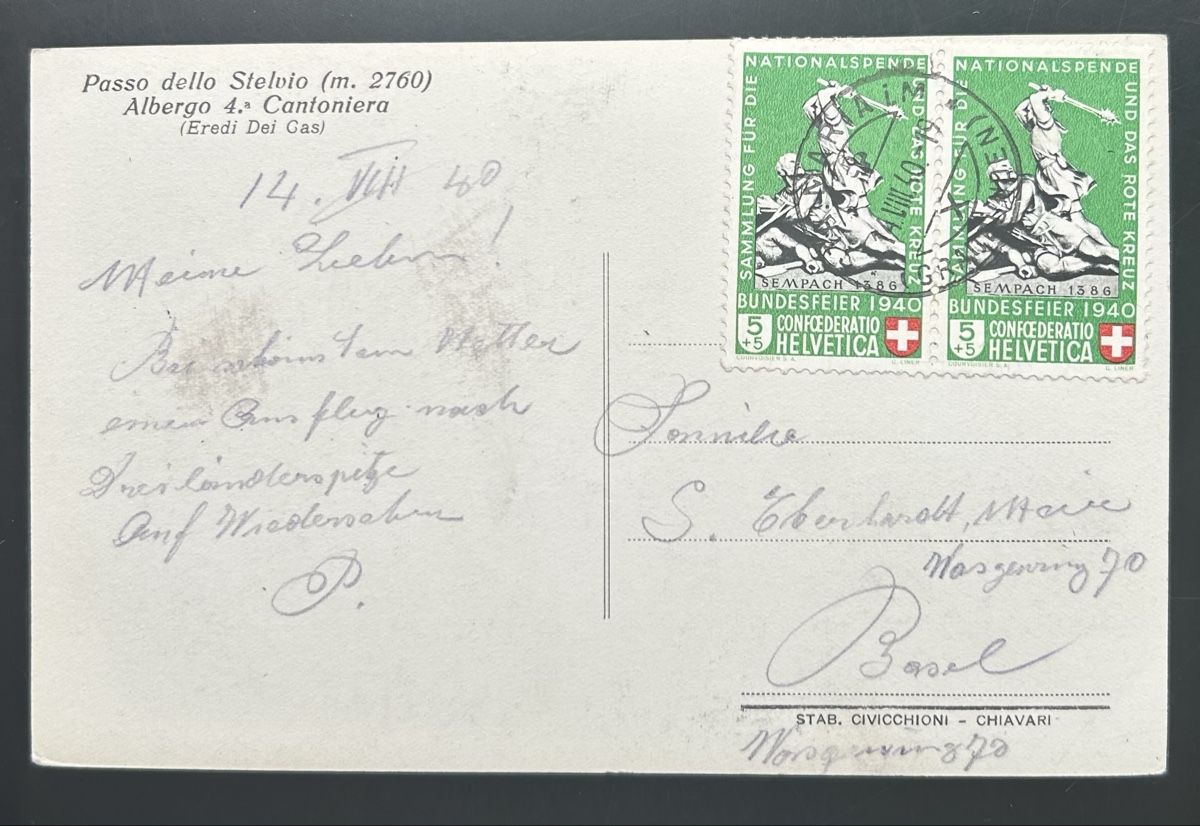 Cartoline postali: Passo della stelvio mit Autos  – Usato da Horw venduto da Tellbub 1
