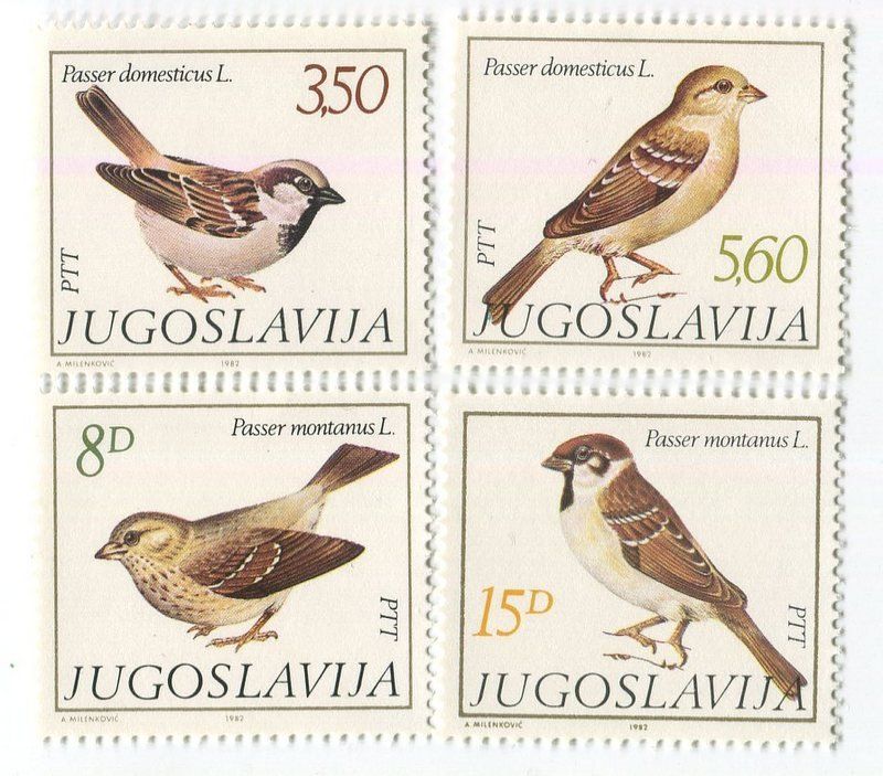 Tutti i francobolli: Briefmarken "Sperlinge". Jugoslawien. – Nuovo e nell'imballaggio originale da Basel venduto da Butsch5