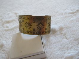 Vintage TOP Armreif Spange Messing  Sehr Schön Mit Muster