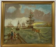 JEANNE ZOÉ GOYET ORIGINAL OELGEMÄLDE SIGNIERT MIT RAHMEN