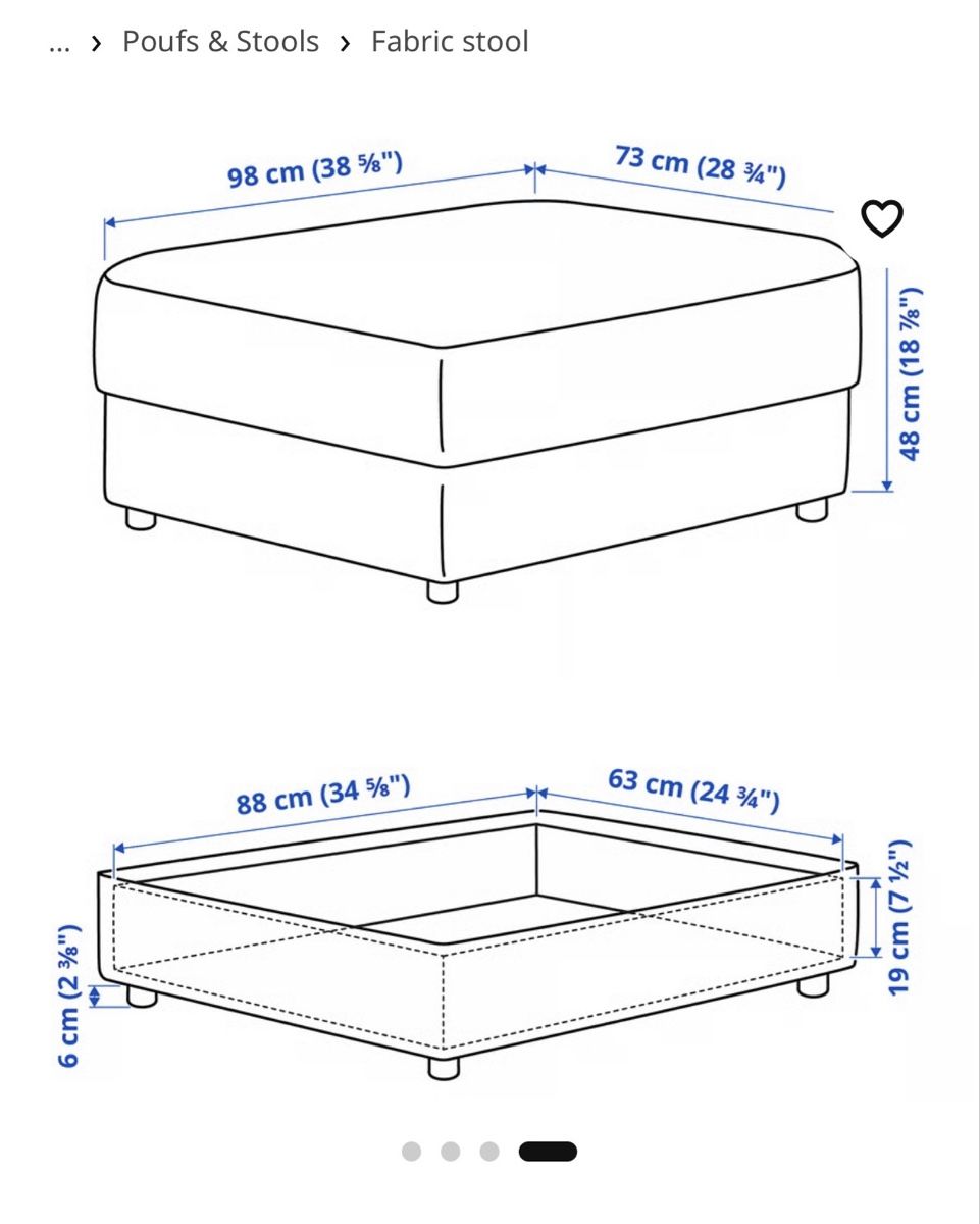 Ikea Hocker: Fabric stool with storage, light beige – Gebraucht aus Weggis von evi_fgs9 3