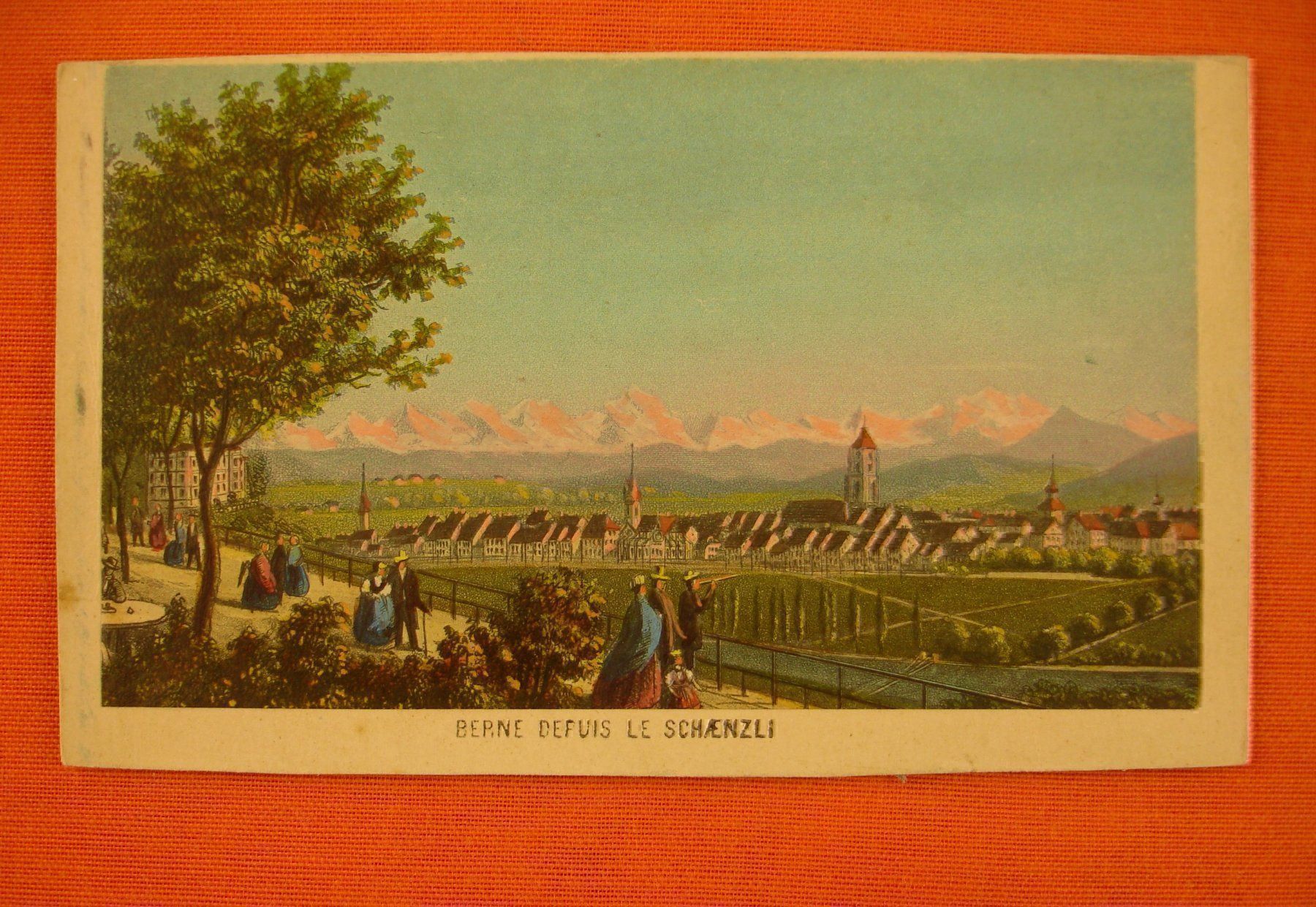 Stiche: BERN, ALTKOLORIERTE AQUATINTA UM 1840 – Gebraucht aus Grüningen von Kartensammler