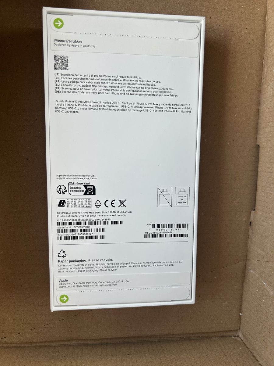 Apple Handys / Smartphones: Iphone 17 Pro Max 256 GB Deep Blue – Neu und originalverpackt aus luzern von sen_yh5y 1