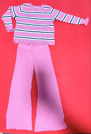 H&M Mädchen SET Strickpulli & Hose Gr. 98 / Rosa