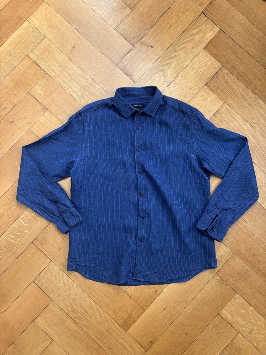 Massimo Dutti Hemden: Massimo Dutti Leinenhemd blau gestreift Grösse L – Gebraucht aus Genève von joh_h8mg