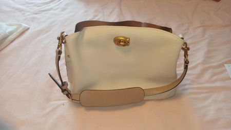 Handtasche Coach Leder weiss guter Zustand 30x21x11cm