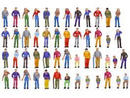 50 FIGUREN FÜR MODELLBAU - PASSAGIERE MODELLEISENBAHN 1:43