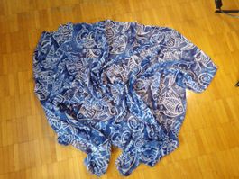 Strand Wickel Tuch blau mit Fischen