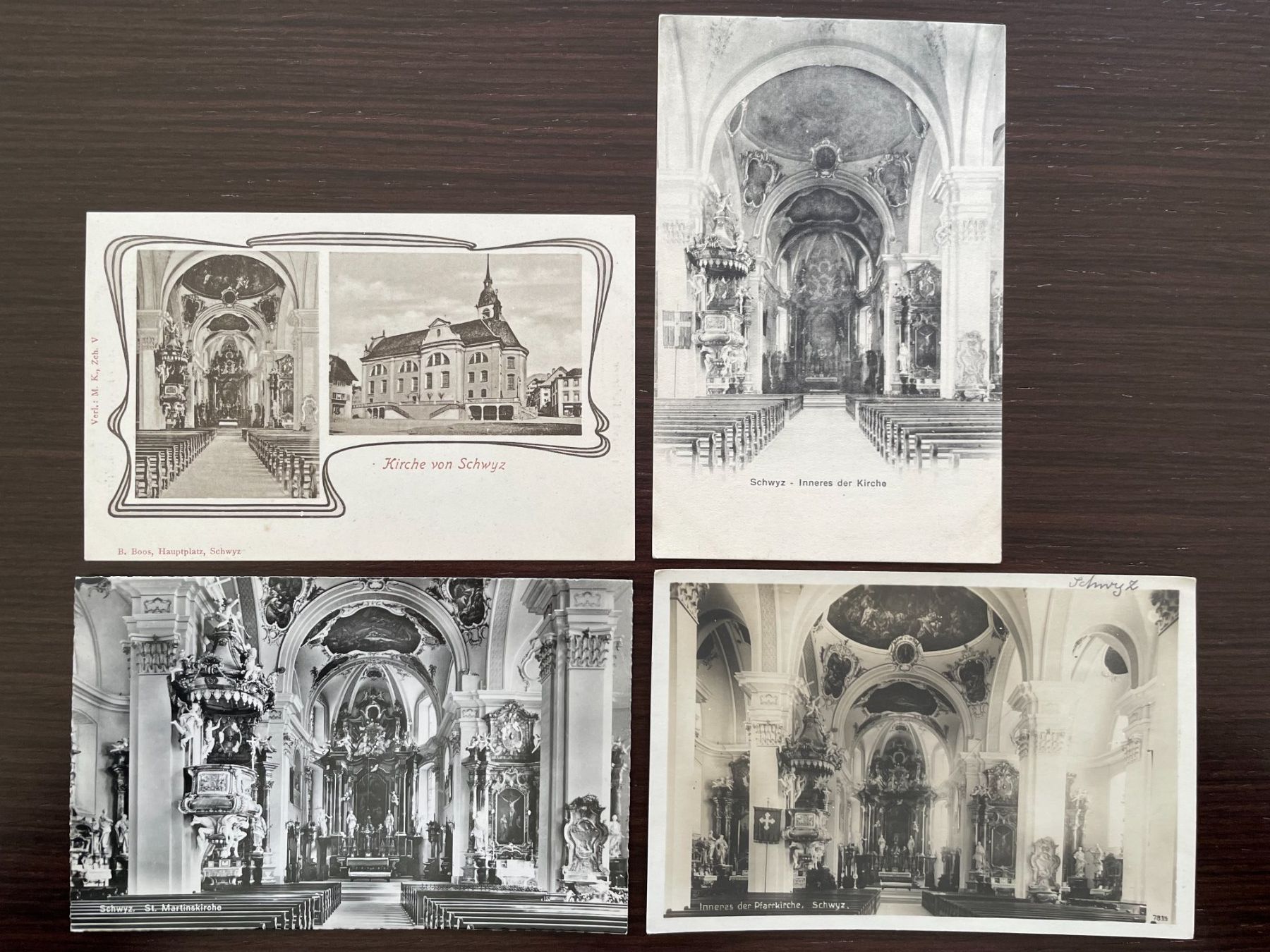 Cartoline postali: SCHWYZ 8 Ansichtskarten vom Inneren der Kirche – Usato da Wald ZH venduto da TLILEF 1
