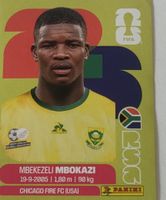 Panini Sammelkarte Mbekezeli Mbokazi RSA 6