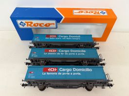 Roco 46161 + 46170 Güterwagen Cargo Schiebewandwagen SBB