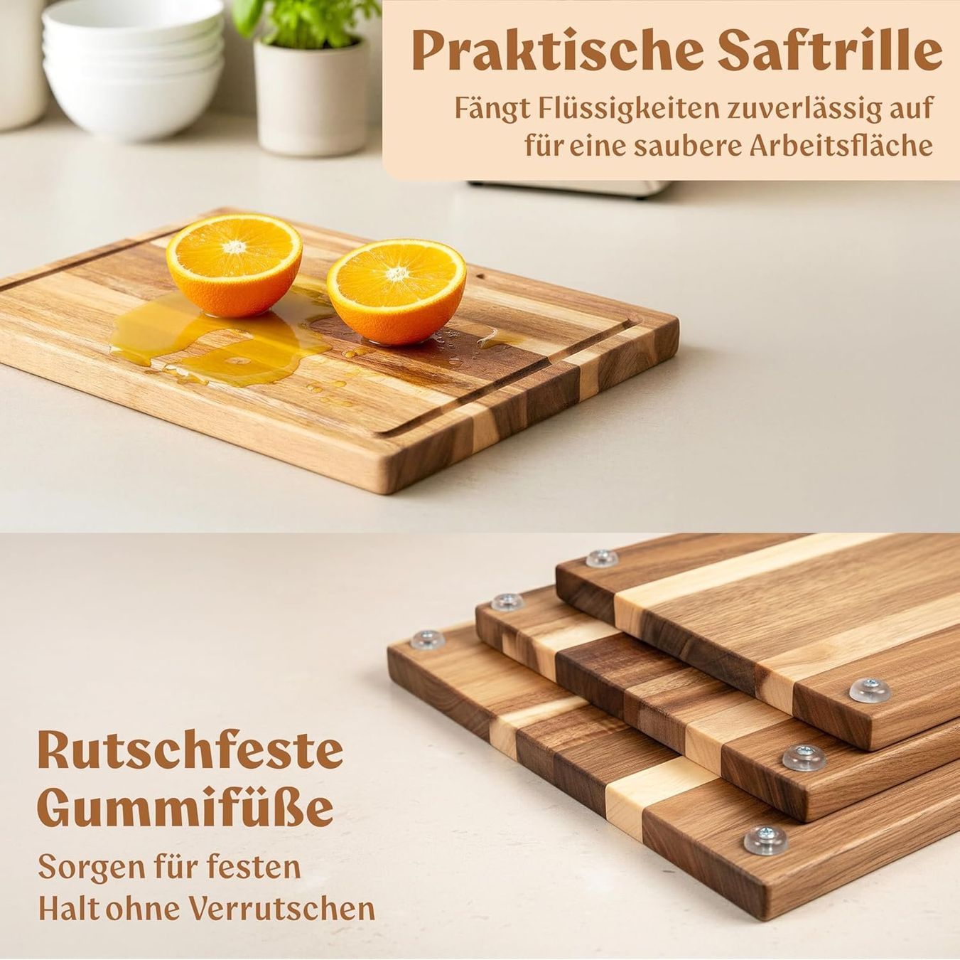 Elettrodomestici da cucina: Schneidebrett Holz 3er Set – Nuovo e nell'imballaggio originale da Nuglar venduto da SaleRitter 1