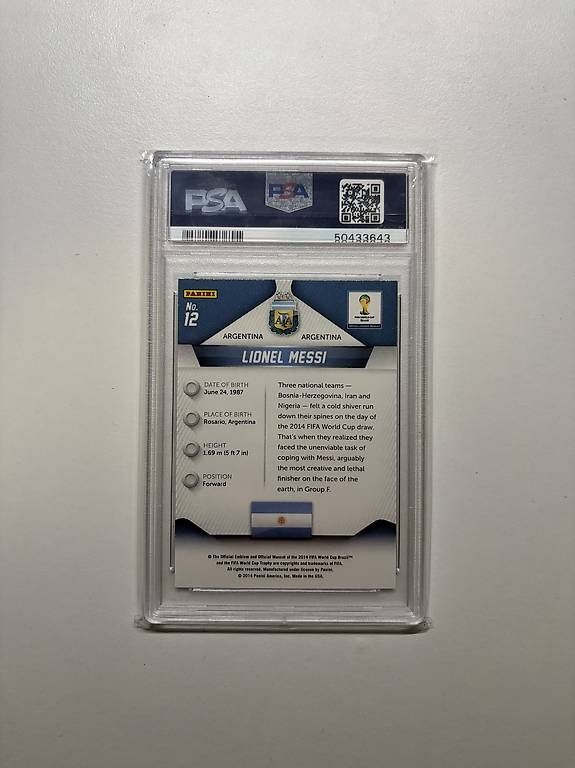 Carte collezionabili: Lionel Messi | PANINI World Cup 2014 PSA 9 – Usato da Embrach venduto da imperium.daje 1
