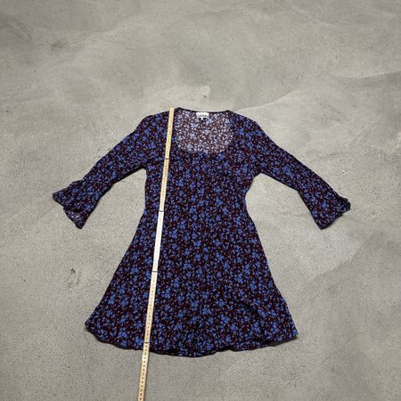 Ganni Kleid Blumenmuster blau/bordeaux Grösse 36