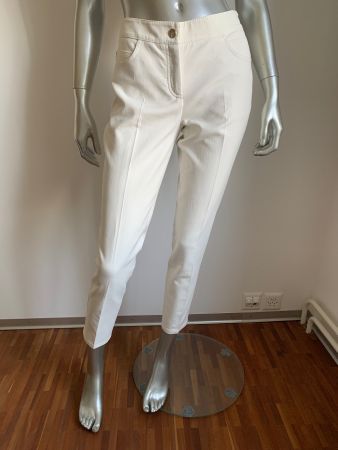 AKRIS-Neue elegante helle Hose aus edler Baumwolle/Seide 36