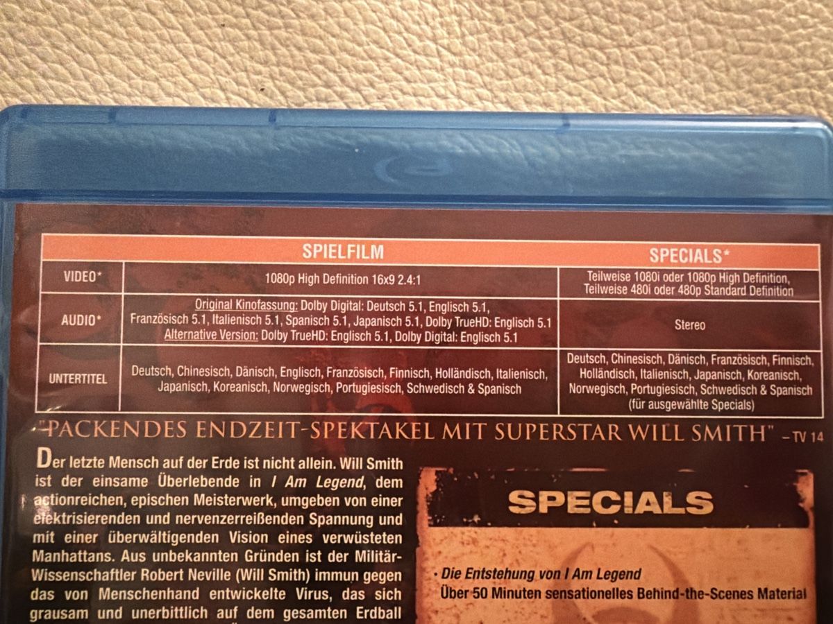 Tutti i DVDs: I am Legend - Will Smith - Blu-ray - Top Zustand! – Usato da Oberwangen b. Bern venduto da Ssimon2 2