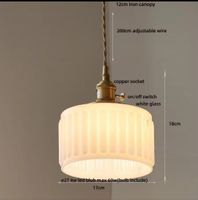 Lampe suspendue LED Vintage  en pierre de verre