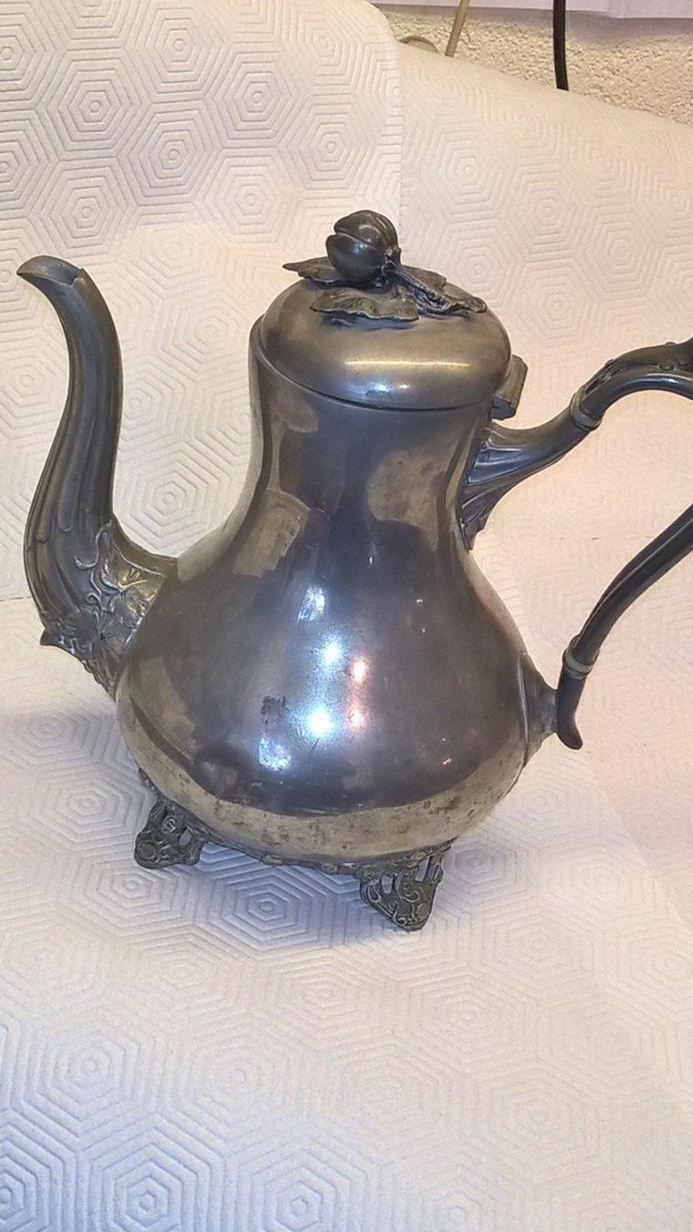 Teekannen: Zinnkanne, Sheffield, Art Deco – Gebraucht aus Rheinfelden von Cleopatra2000