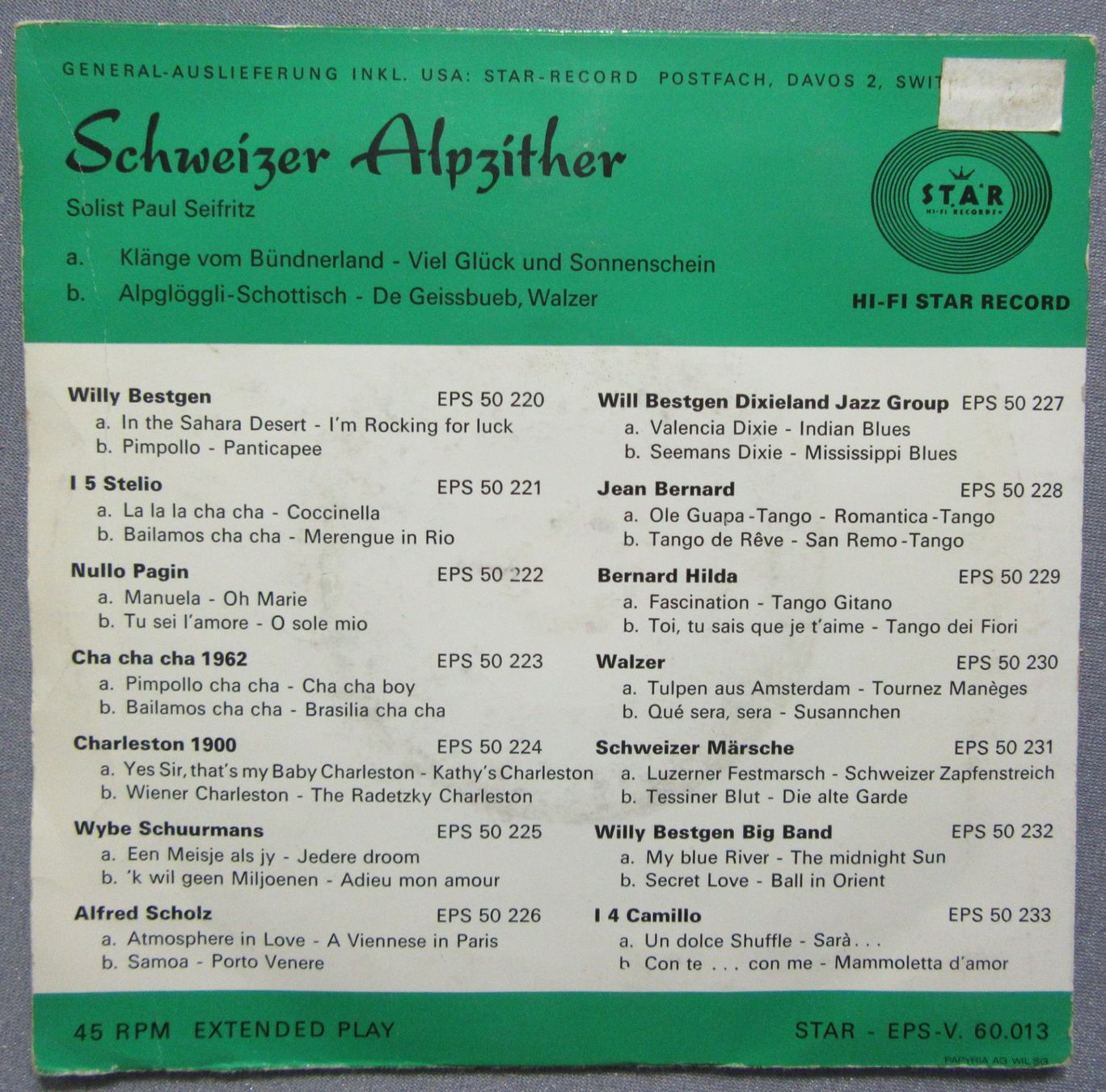 Dischi in vinile: Schweizer Alpzither - Solist Paul Seifritz - Single – Usato da Auenstein venduto da Padabimbim 1