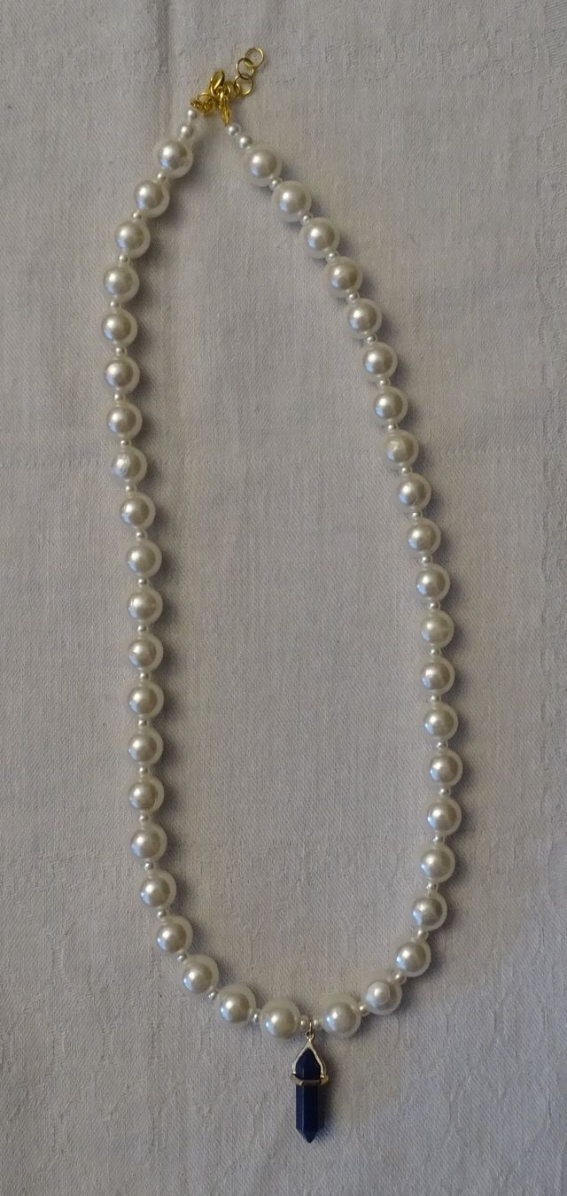 Catenine: ***TOP*** Perlenkette Weiss mit Blau-Kristall***TOP*** – Nuovo (secondo la descrizione) da Zofingen venduto da Felix459 3