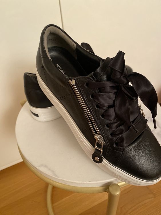 K&S Schicke schwarze Ledersneakers Gr. 36 2
