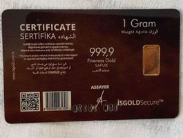 1g Feingold 999.9 "isgold"