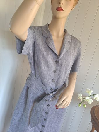 FFY WOMENSWEAR Leinenkleid Kleid 42 / L Hemdblusenkleid