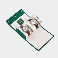 Leder-Uhrenetui, Uhrenrolle für 2 Uhren Grün für z.B. Rolex