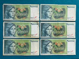 Belgrad 1988 - Jugoslawien - 50000 Dinara - 6 x Dubrovnik !
