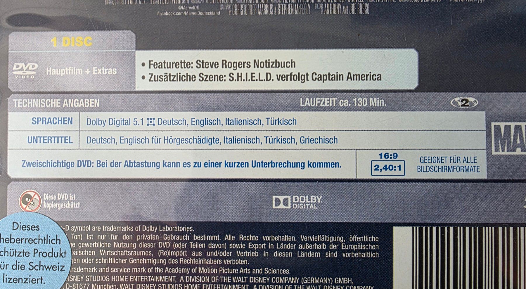 Tutti i DVDs: DVD The Return of the First Avenger – Usato da Oetwil am See venduto da fineli2 1