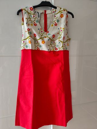Retro-Kleid ärmellos, rot/Blumen (Remember) 42