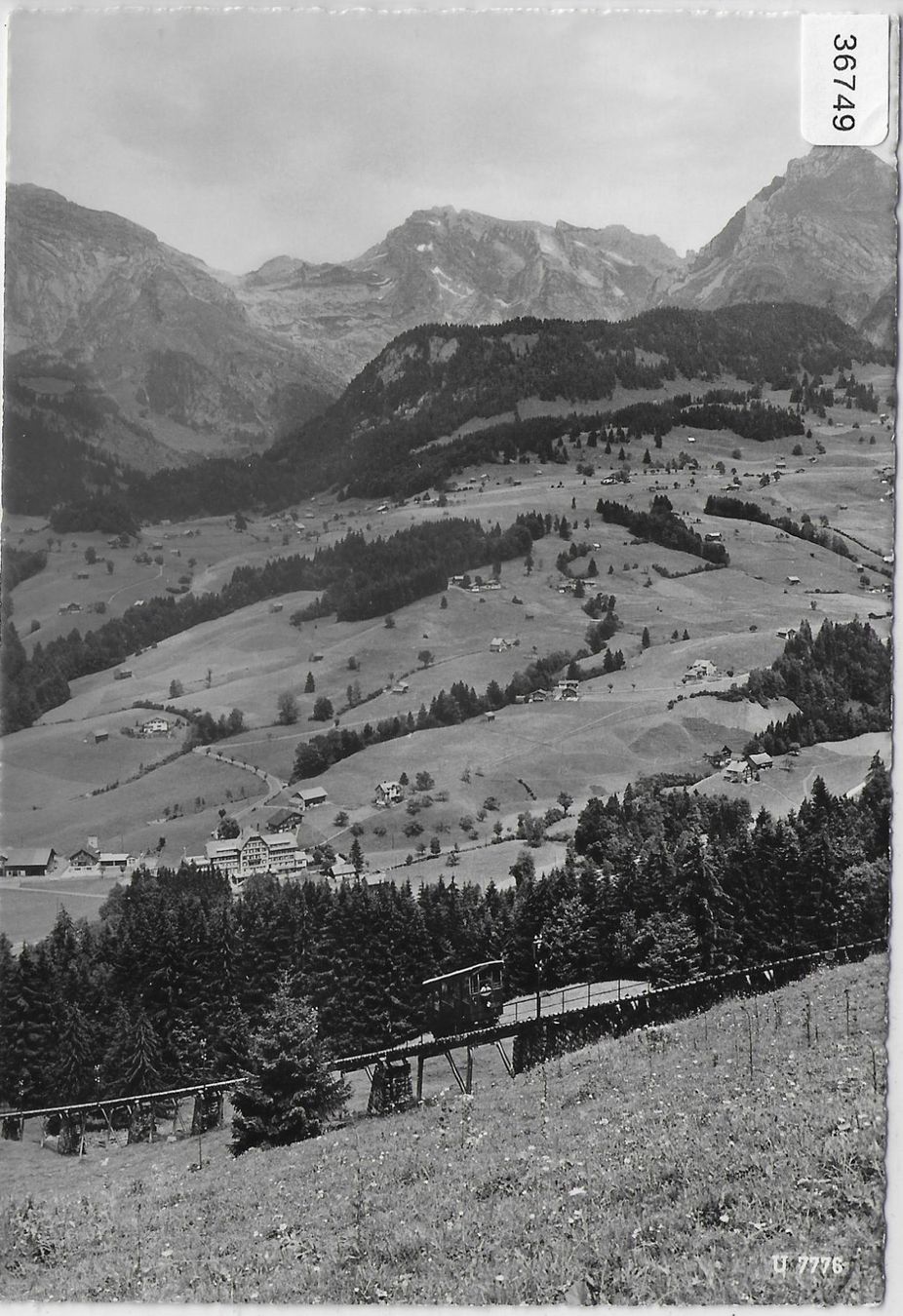 Cartoline postali: Hotel Säntis Unterwasser - Drahtseilbahn – Usato da Ettingen venduto da Kartenplanet