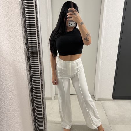 Cider High Waist White Pants - XS