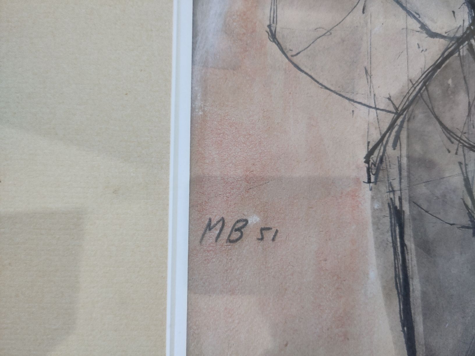 Tableaux: Maly Blumer "Ballettstudie I" 1951 gemälde kunst tempera – D'occasion à St. Gallen par Clottep 1