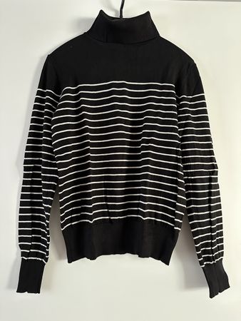 Rollkragenpullover H&M schwarz/weiss Gr. M