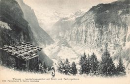 Wengen (BE) Lauterbrunnental mit Breit- und Tschingelhorn