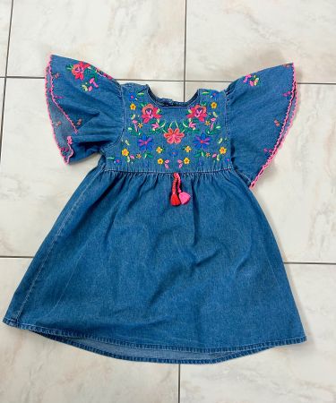 Girls denim Kaftan style summer dress Next UK Gr. 122