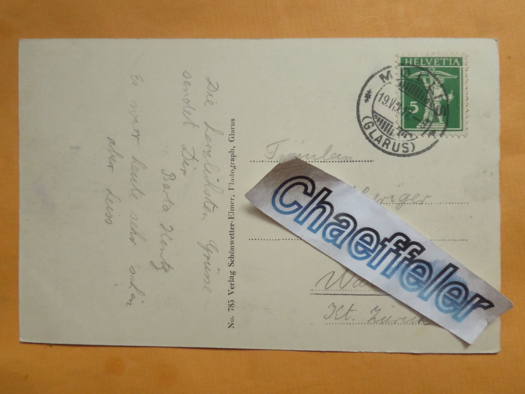 Ansichtskarten: 1917 Schilt (2302m) – Gebraucht aus Zürich von Chaeffeler 1