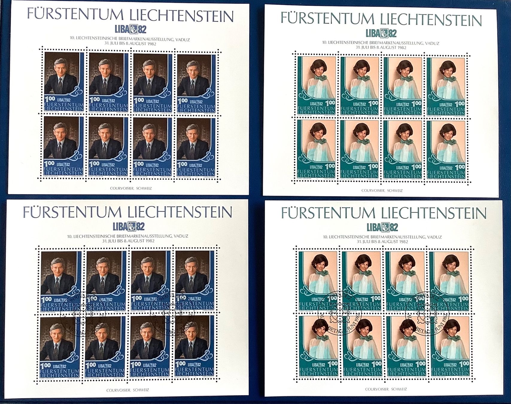 Tutti i francobolli: 1982 Liechtenstein  LIBA 1982 Kleinbogen Satz ** + ET – Nuovo (secondo la descrizione) da Liestal venduto da Pep3