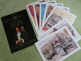 7 Kunstdruck-Lithographien  “Schloss Hotel Merlischachen"