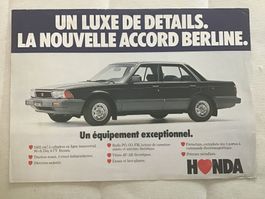 Honda Accord Berline Prospektblatt französisch März 1982