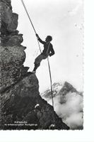 Kletterpartie im schweizerischen Hochgebirge, Alpinist Seil