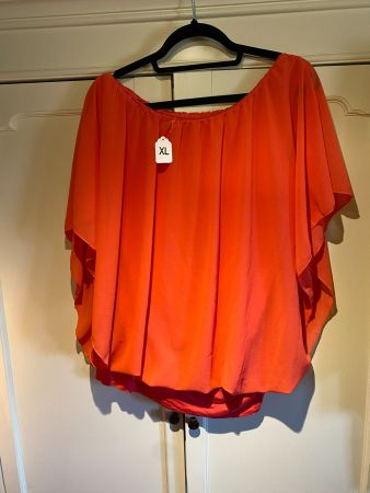 BLUSENKLEID-NEON,ROT-ORANGE