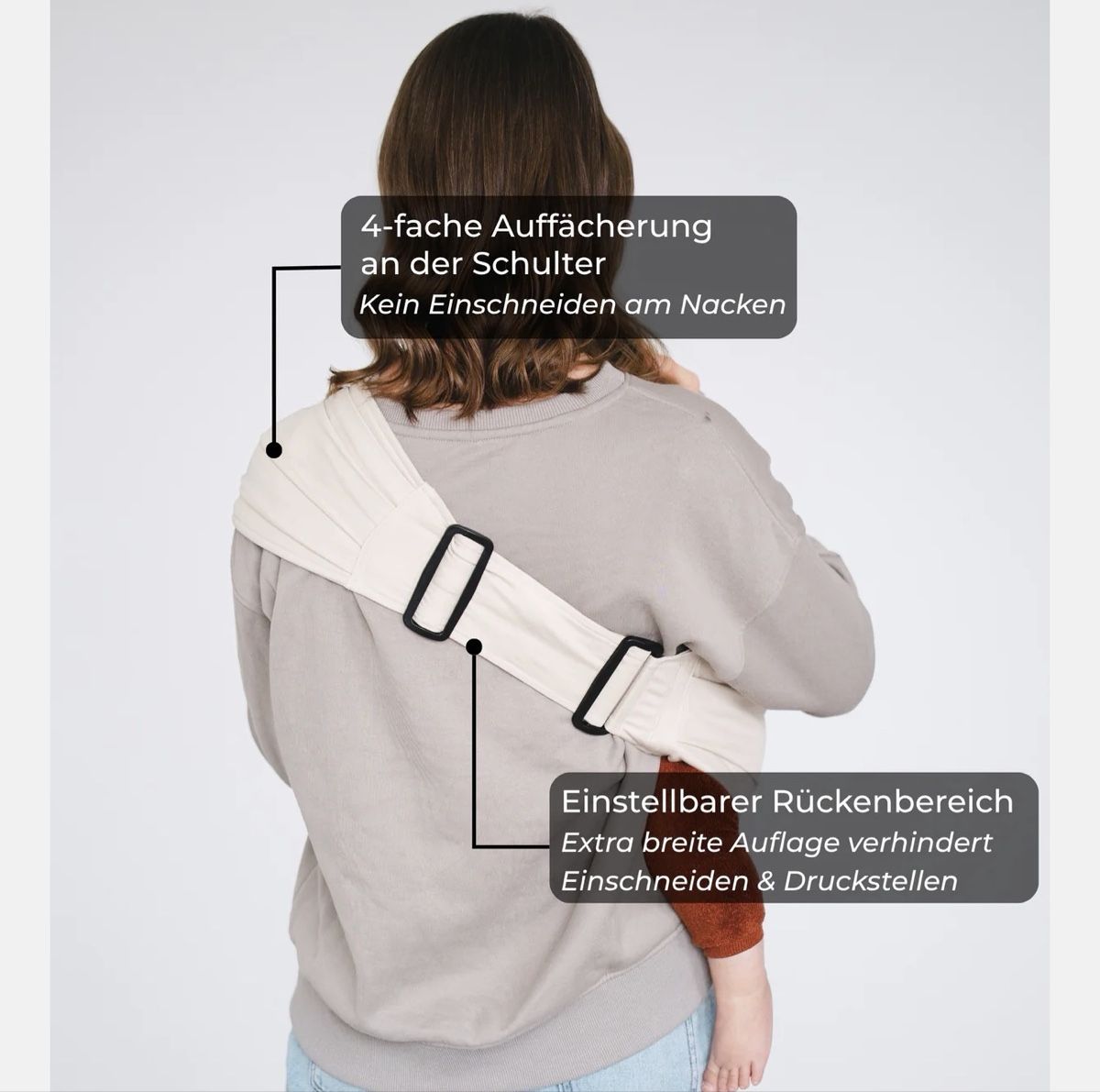 Marsupi portabebè: Qookie Go - Hüfttrage - Stone – Nuovo e nell'imballaggio originale da Bremgarten AG venduto da Smockrider 3