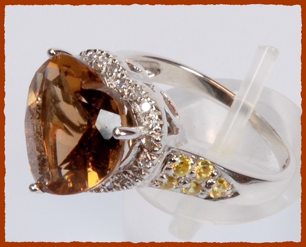 Ringe: ♛ Champagner Quarz / Saphire 925 Silberring – Neu und originalverpackt aus Oberglatt ZH von Hot-Spot 7