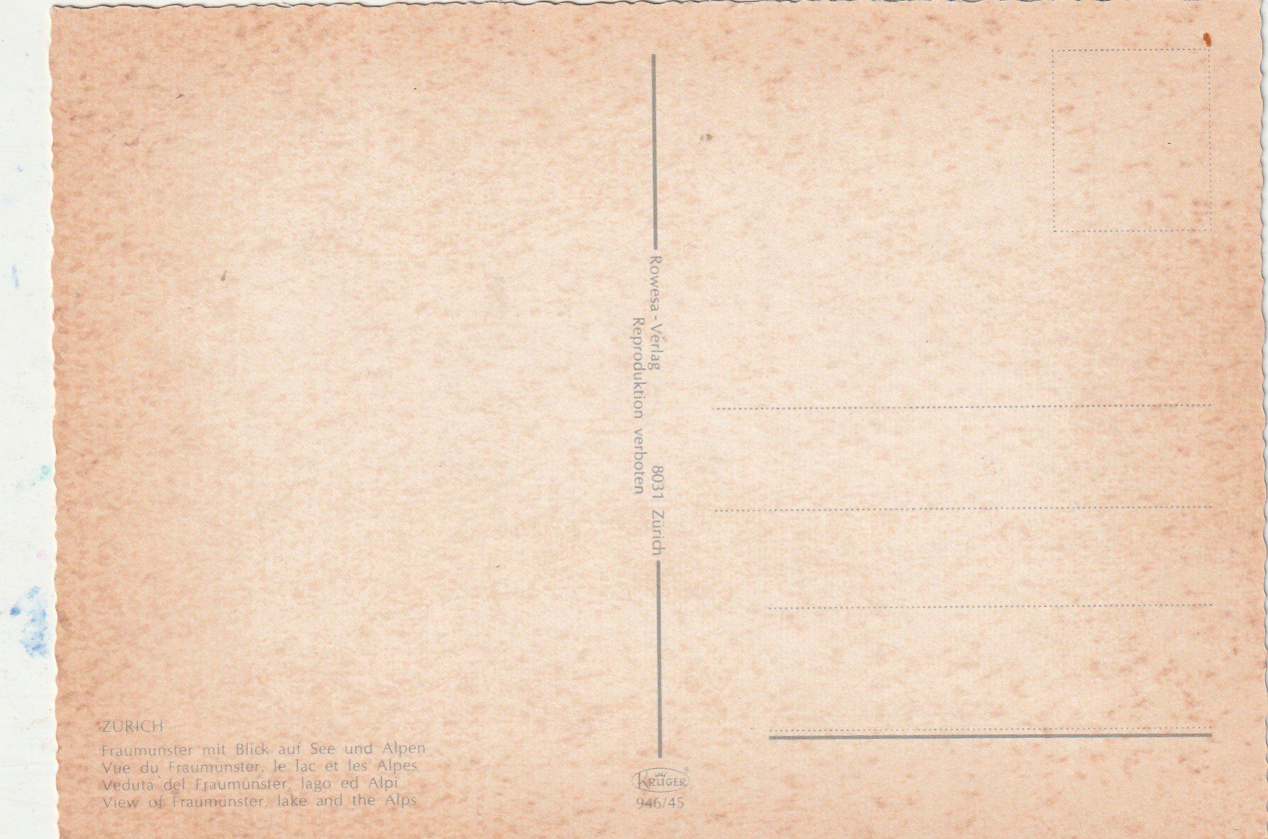 Cartoline postali: Zürich – Usato da Lumbrein venduto da made02 1
