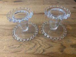 2er Set Kerzenhalter aus Glasperlen