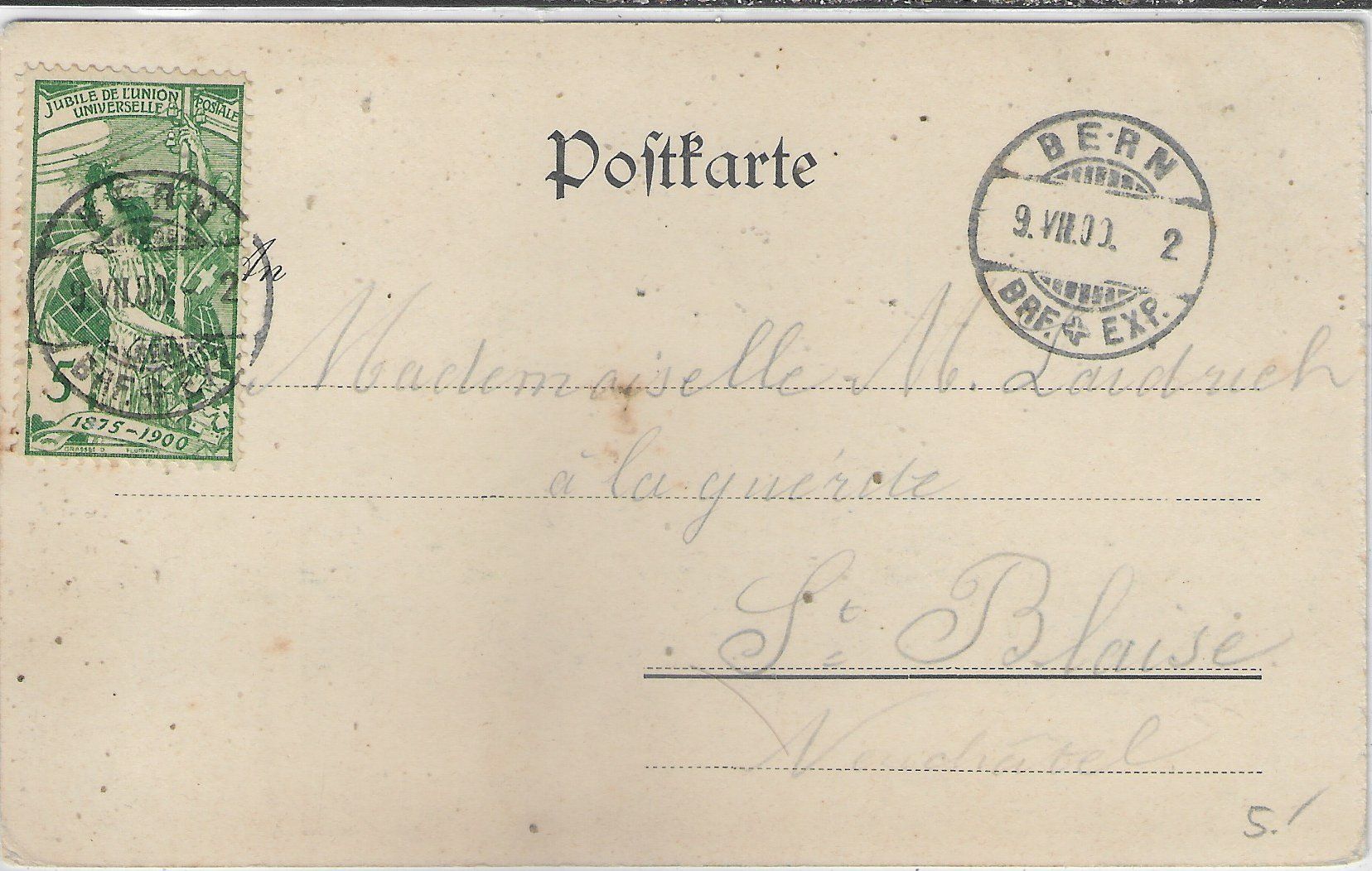 Cartoline postali: Gruss aus Bern - Rathaus - UPU 1900 – Usato da Ettingen venduto da Kartenplanet 1